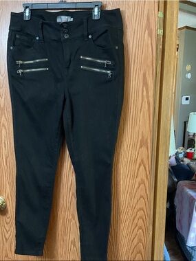 torrid Black High-Rise Skinny Pants with Zip Detail